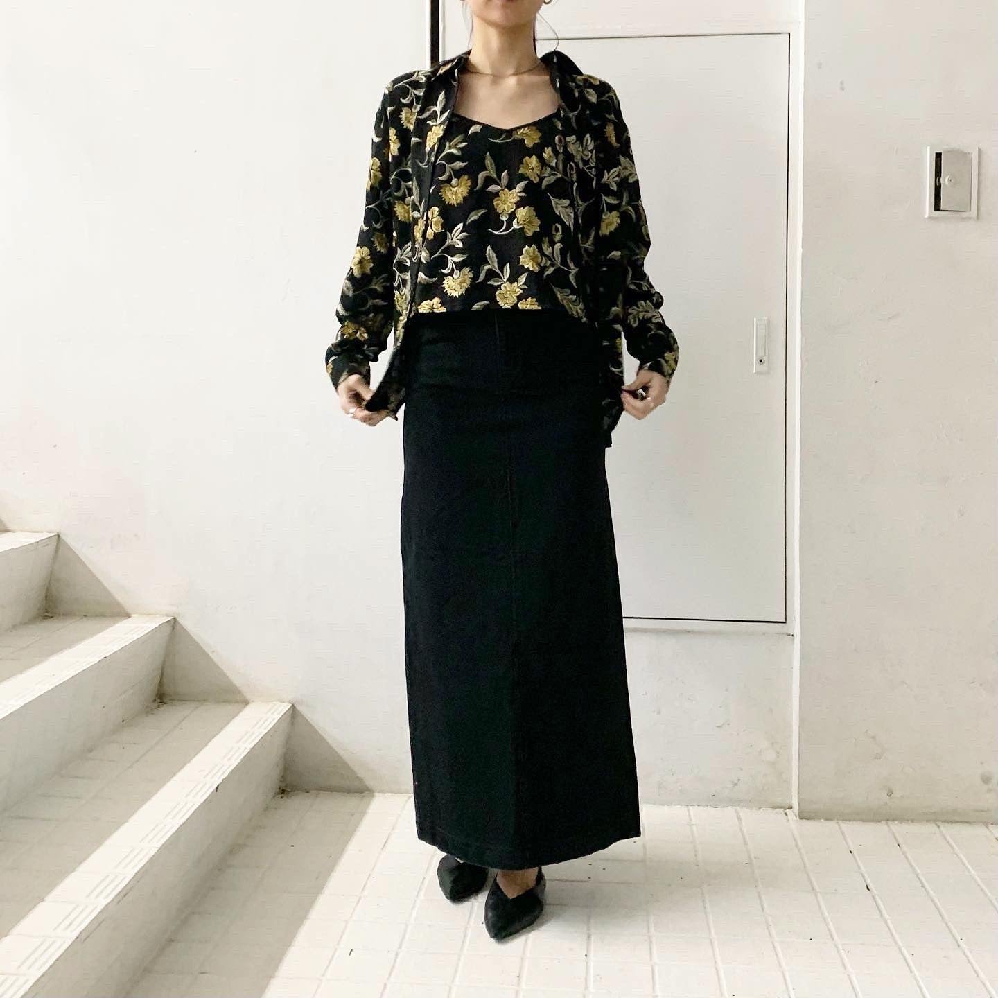 ERIKOKATORI】 flower embroidery shirts / flower embroidery