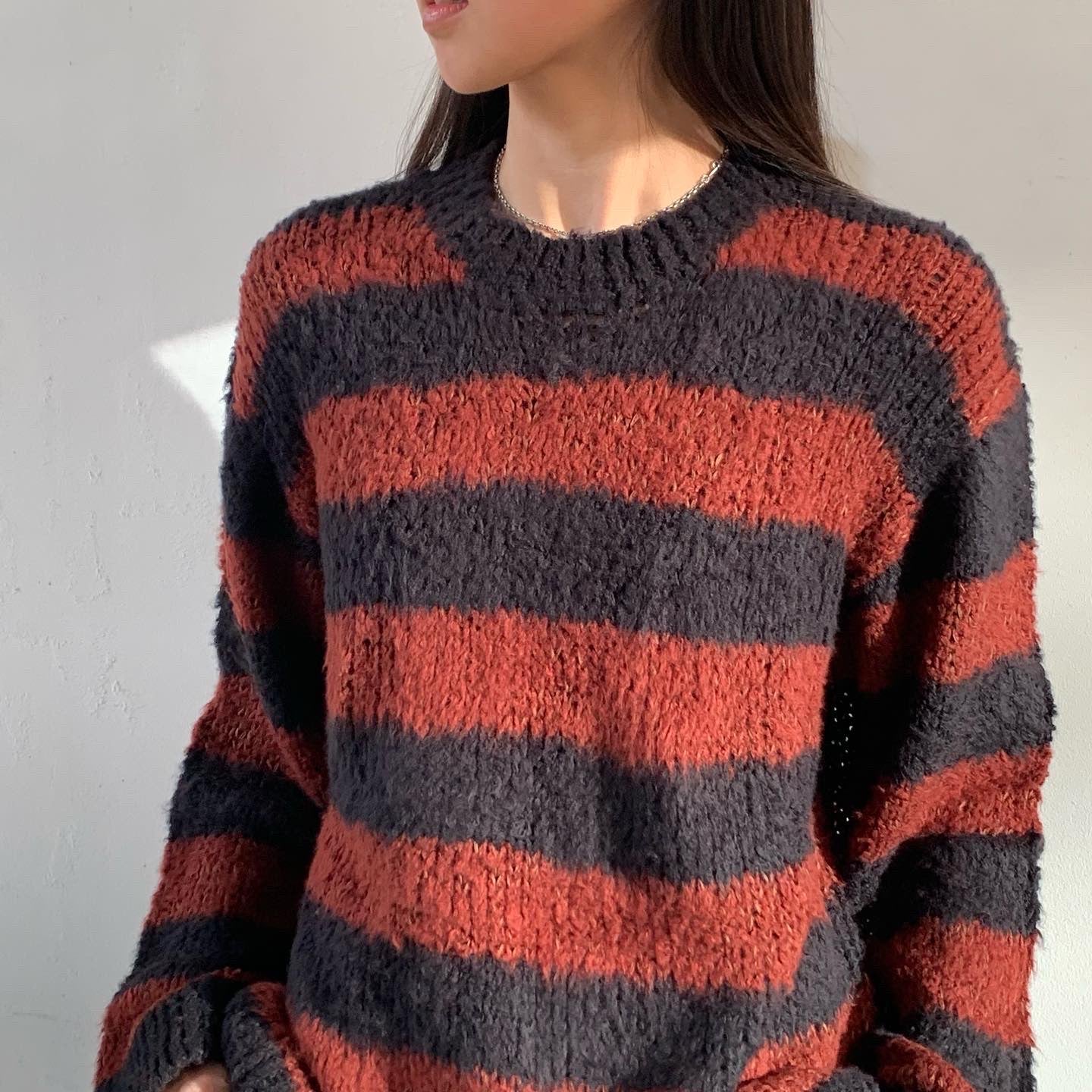 JUNYA WATANABE MAN】 綿天竺針抜きボーダーニット WM-N001-051