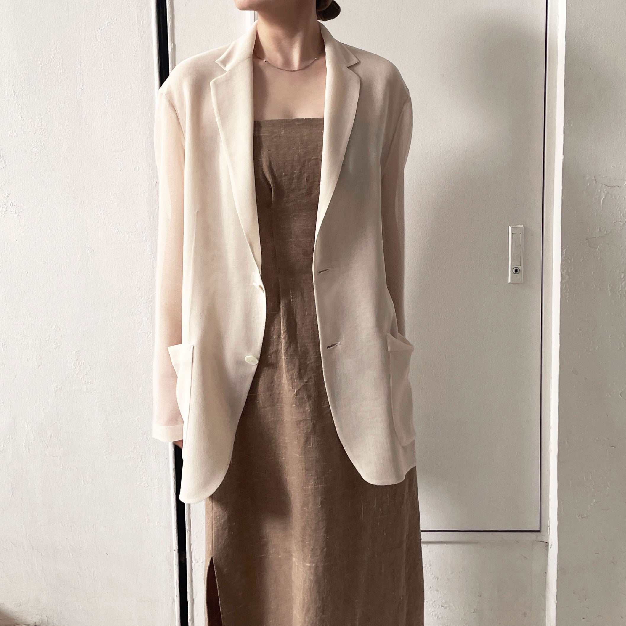 ジャケット・アウター ENEU sheer single jacket AURALEE】 WOOL RECYCLE POLYESTER LENO SHEER JACKET – ONENESS