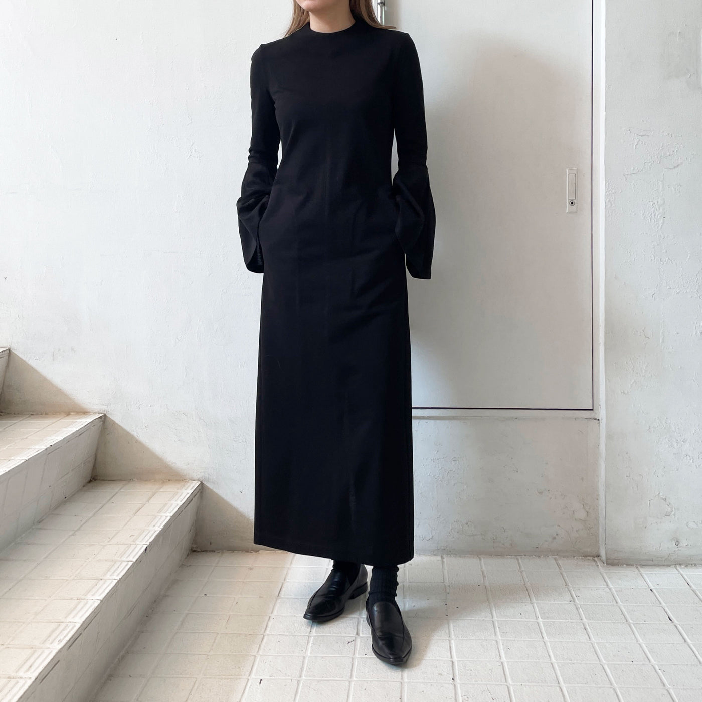 【Mame Kurogouchi】 Volume Sleeve Cotton Jersey Dress