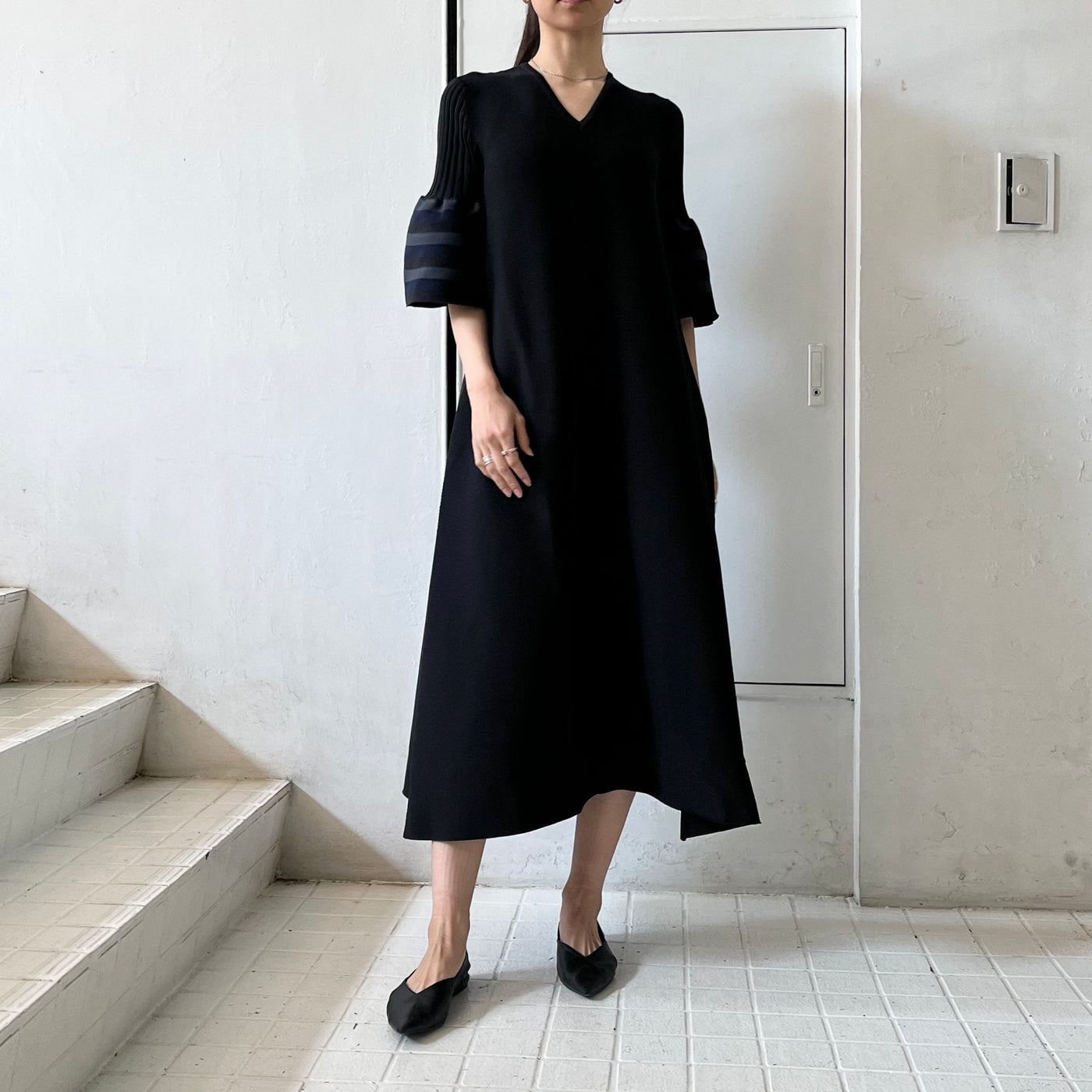 【CFCL】 POTTERY SHORT BELL SLEEVE FLARE DRESS