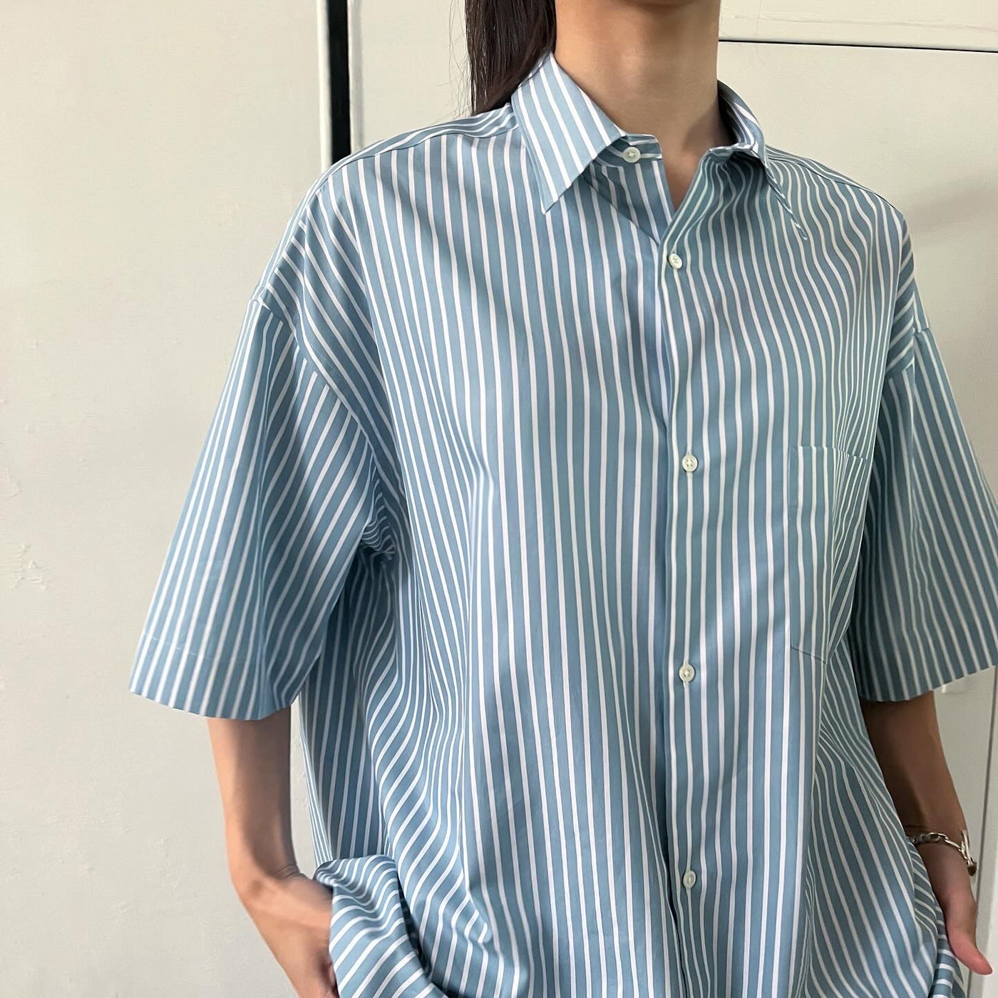 Graphpaper】 SIDOGRAS S/S Oversized Regular Collar Shirt GM242 