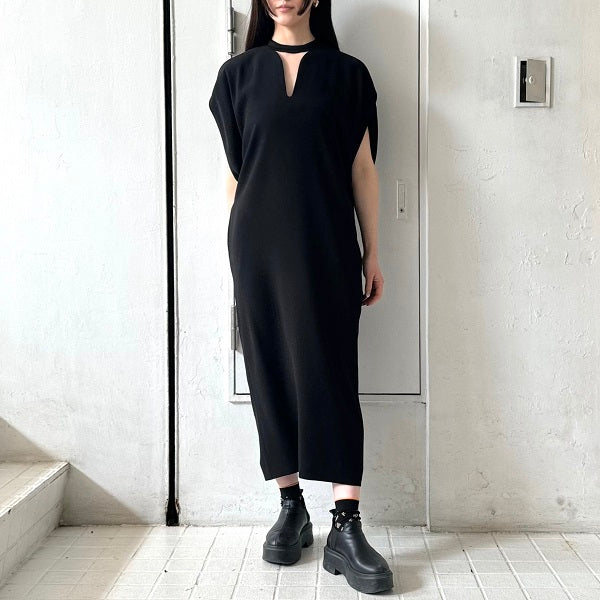 Mame Kurogouchi】 Back Satin Crepe Georgette Emboridered Lace Back