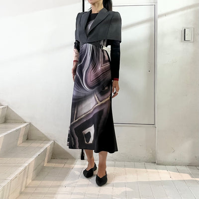 【mukasa】 RARE STONE PRINT DRESS