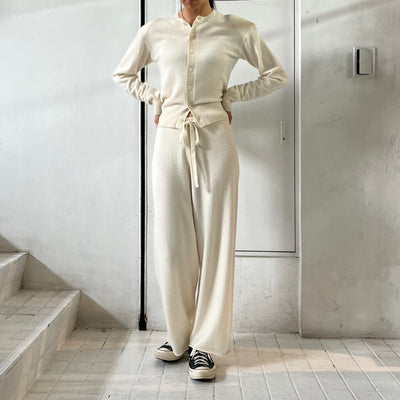 【INSCRIRE】 Tight Fit C/N Cardigan  / Wide Pants