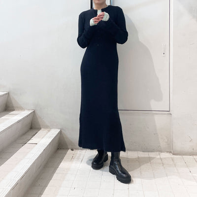 【AURALEE】 BABY SURI ALPACA SHEER KNIT ONE-PIECE / WOOL AMUNZEN DRESS