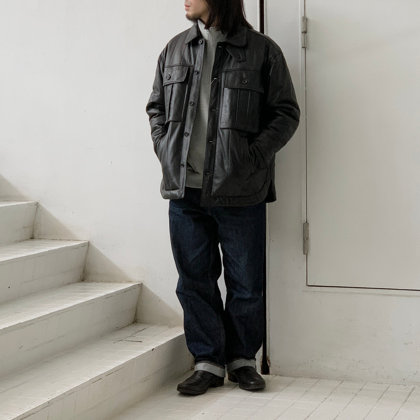 【CCU】  PADDED MACCHINO SHIRT JACKET　SH-47-C-SHEEP-2