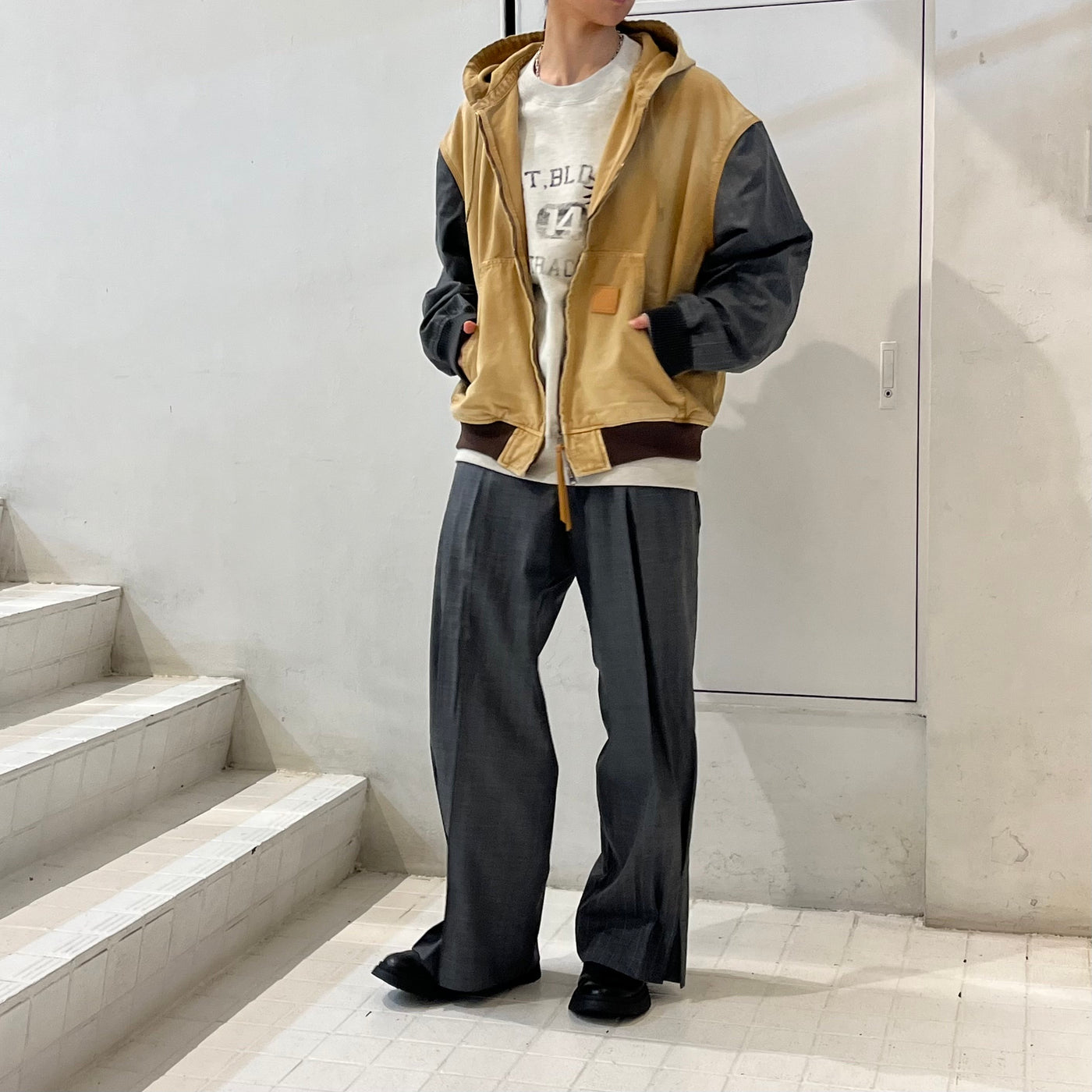 【KHOKI】 Vintage-effect work jacket 25ss-jk-01