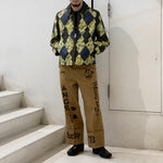 【M A S U】  ARGYLE LEATHER SPORTS JACKET　M25K6BL001