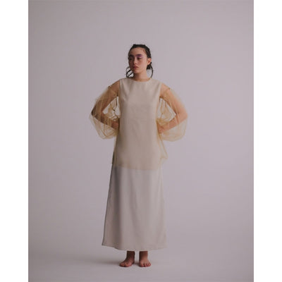【MARGE/マージ】<br>Tulle boat neck p/o <br>1003-0102-062