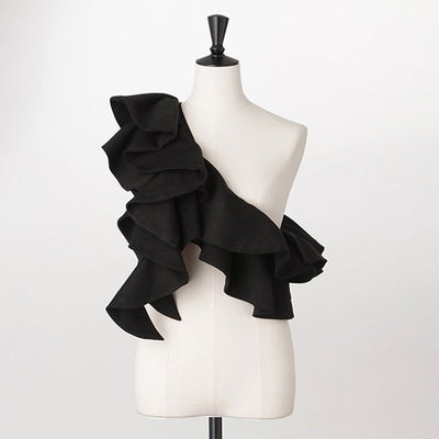 【MARGE/マージ】<br>Suede ruffle scarf <br>1006-0108-258