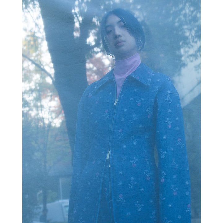 Mame Kurogouchi/マメ】Floral Jacquard Denim Jacket MM26SS-JK079の