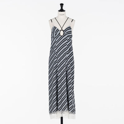 【FETICO/フェティコ】 <br>Lace jaquard stripe slip dress <br>FTC254-0806A