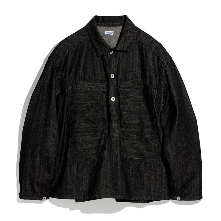 FOUNDOUR/ファウンダ】BLACK DENIM PULLOVER 015FD261023の通販