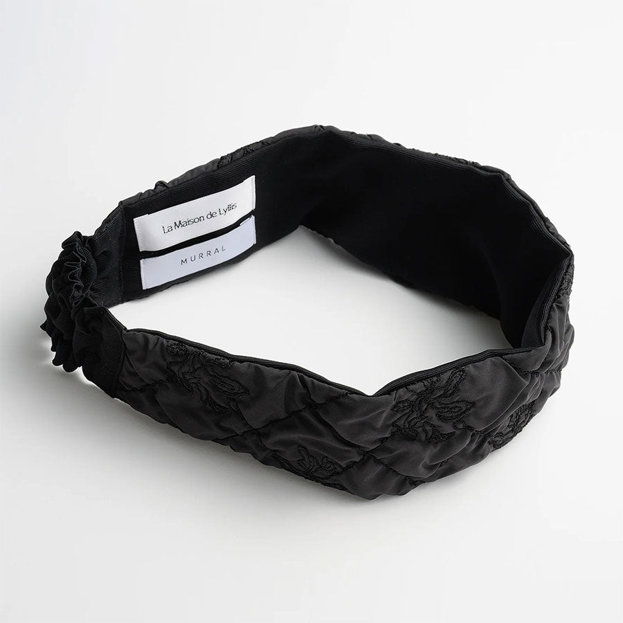 【MURRAL/ミューラル】<br>Dahlia shrinking embroidery headband <br>242-1701