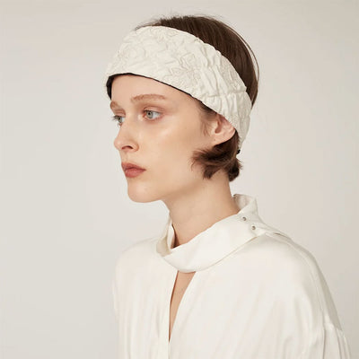 【MURRAL/ミューラル】<br>Dahlia shrinking embroidery headband <br>242-1701