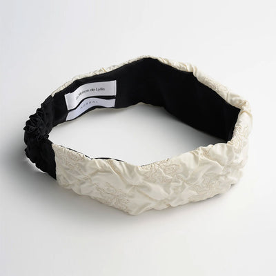 【MURRAL/ミューラル】<br>Dahlia shrinking embroidery headband <br>242-1701