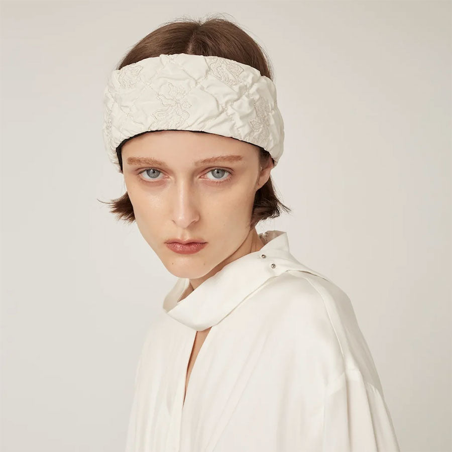 【MURRAL/ミューラル】<br>Dahlia shrinking embroidery headband <br>242-1701