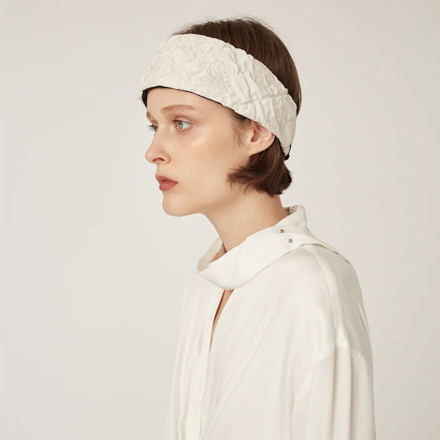 【MURRAL/ミューラル】<br>Dahlia shrinking embroidery headband <br>242-1701