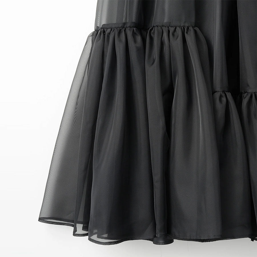 【MURRAL/ミューラル】<br>Spacious sheer wrap skirt <br>242-0901