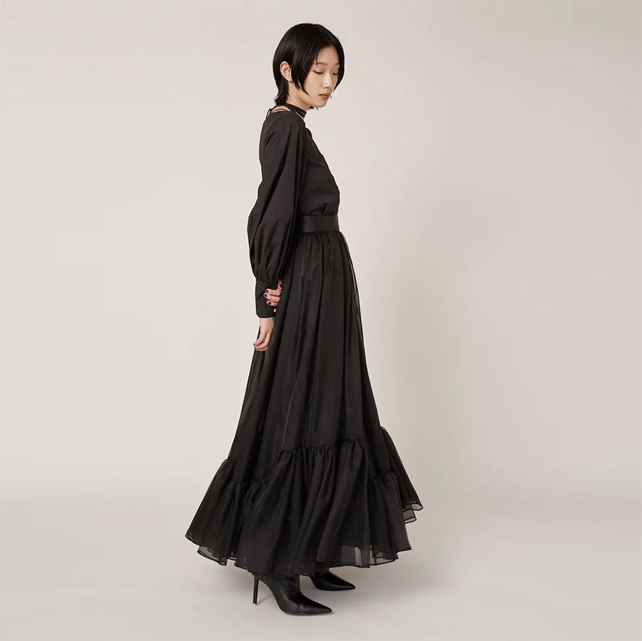 【MURRAL/ミューラル】<br>Spacious sheer wrap skirt <br>242-0901