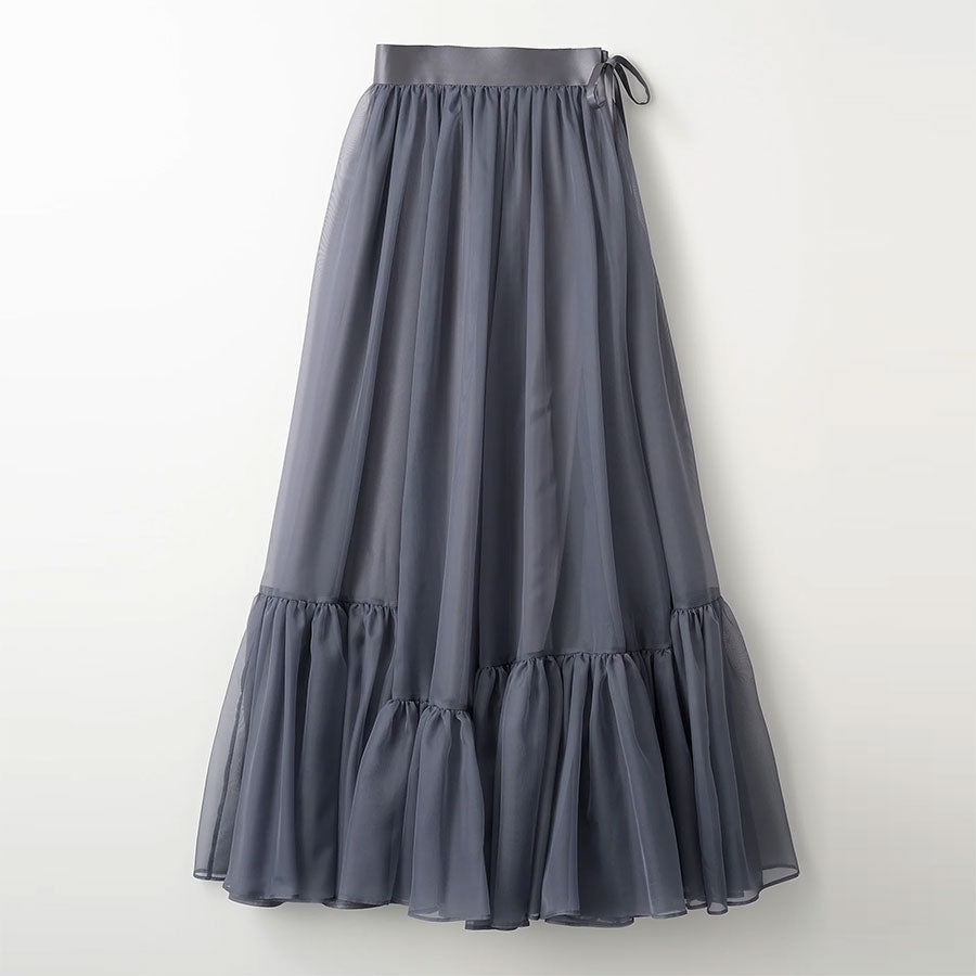 【MURRAL/ミューラル】<br>Spacious sheer wrap skirt <br>242-0901