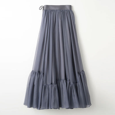 【MURRAL/ミューラル】<br>Spacious sheer wrap skirt <br>242-0901