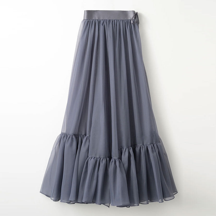 【MURRAL/ミューラル】<br>Spacious sheer wrap skirt <br>242-0901