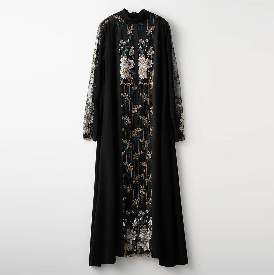 【MURRAL/ミューラル】<br>Framed flower lace dress <br>242-1101