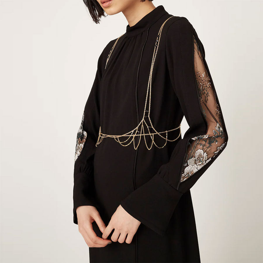 【MURRAL/ミューラル】<br>Petal sleeve lace dress <br>242-1102