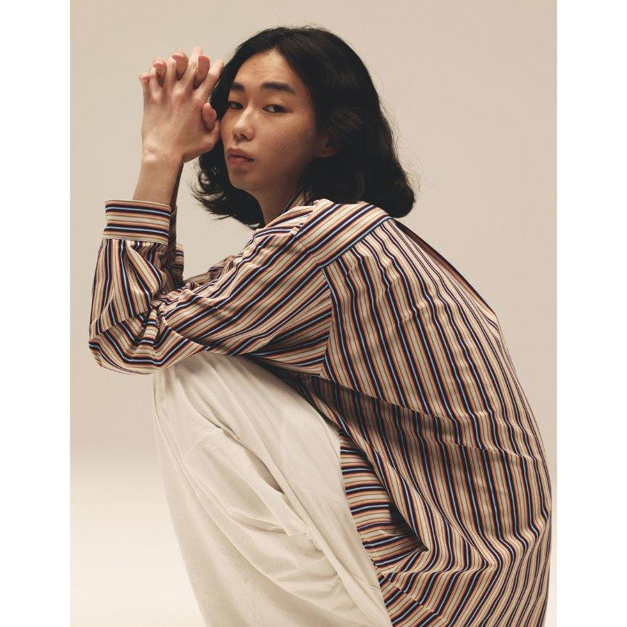 【KANEMASA PHIL./カネマサフィル】<br>46G Atmosphere Stripe L/S Shirt <br>KM25S-023