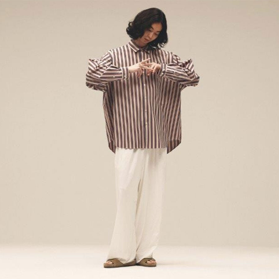 【KANEMASA PHIL./カネマサフィル】<br>46G Atmosphere Stripe L/S Shirt <br>KM25S-023