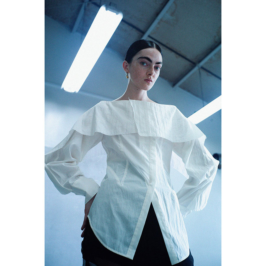 mukasa/ムカサ】Off Shoulder Silky Poplin Shirt MU-0502の通販 