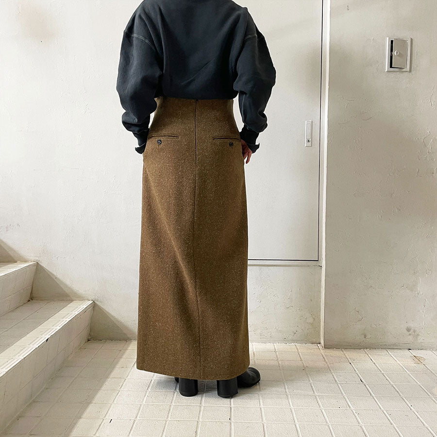 【INSCRIRE/アンスクリア】<br>Wool Long Skirt <br>I23AW-SK48B