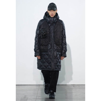 【JUNYA WATANABE MAN】<br>エステルリップストップキルティング×ナイロンツイル INNERRAUM フーデッドコート <br>WL-C007-051