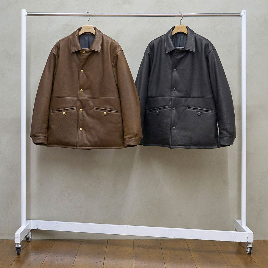 【UNUSED/アンユーズド】<br>Leather car coat <br>US2515