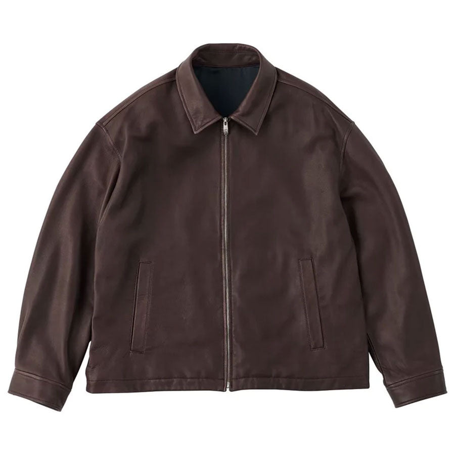 【Porter Classic/ポータークラシック】<br>LEATHER ZIP UP JACKET W / LOVE & PEACE SILVER (ENTREFINO) <br>PC-017-3591