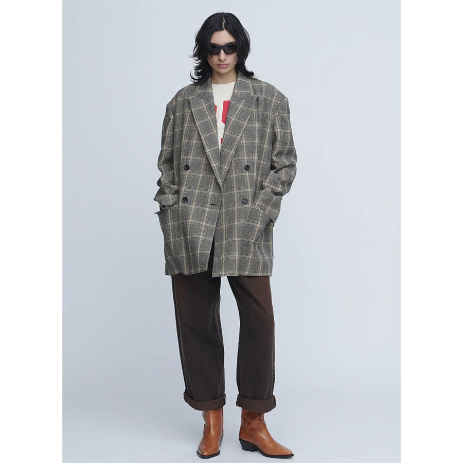 【INSCRIRE/アンスクリア】<br>Wool Check Double Jacket <br>I25AW-JK51