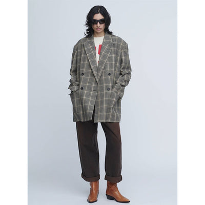 【INSCRIRE/アンスクリア】<br>Wool Check Double Jacket <br>I25AW-JK51