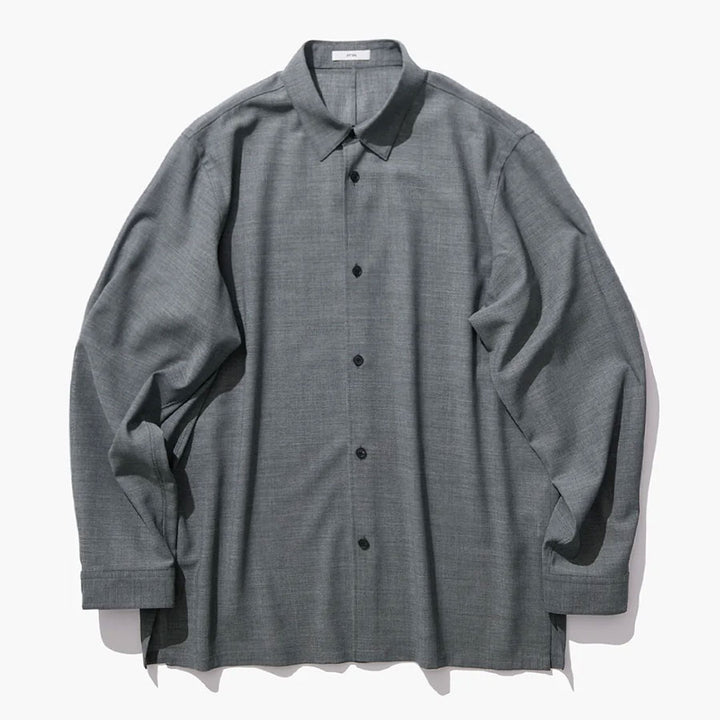 cantate Washable Wool ロンT 48 GRAY ATON/エイトン】TWIST WOOL GAUZE | LOOSE FIT SHIRT BLAGLM0300の通販