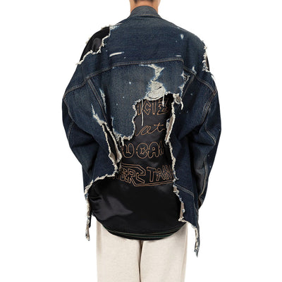 【Maison MIHARA YASUHIRO】<br>Stadium Jacket Layered Denim Jacket <br>J14BL121