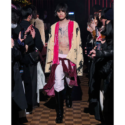 【M A S U/エムエーエスユー】<br>UNICORN GRUNGE CARDIGAN <br>MFFW-KN0123