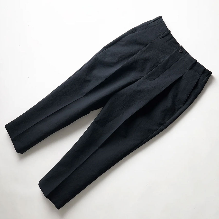 【山内/ヤマウチ】<br>コットンダブルクロス・ワンタックセミワイドパンツ <br>23261-co