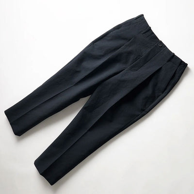 【山内/ヤマウチ】<br>コットンダブルクロス・ワンタックセミワイドパンツ <br>23261-co