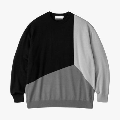 【Graphpaper/グラフペーパー】<br>Fine Wool Intarsia Knit <br>GU243-80139