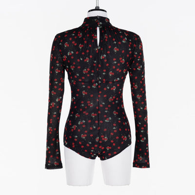 【FETICO/フェティコ】 <br>Printed velvet tulle turtleneck bodysuit <br>FTC254-0401B