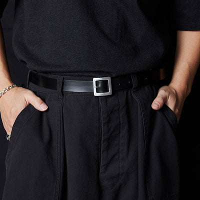 【XOLO JEWELRY/ショロジュエリー】<br>Square Buckle Buckle -BLK Leather- <br>XOBL002