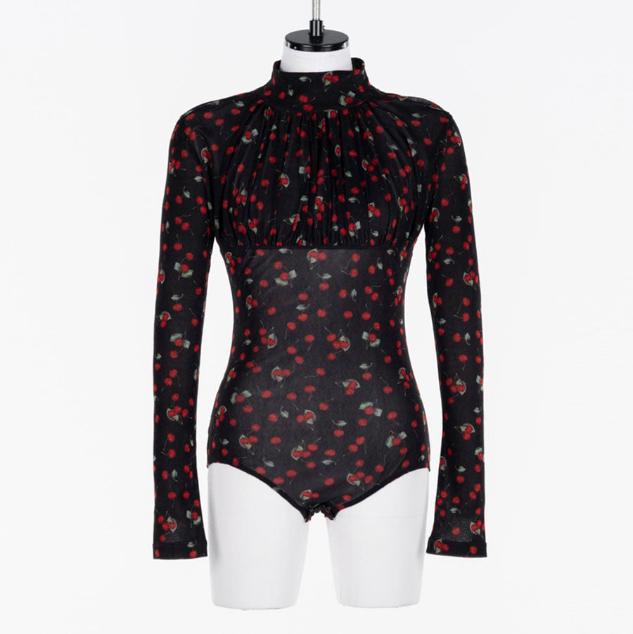 【FETICO/フェティコ】 <br>Printed velvet tulle turtleneck bodysuit <br>FTC254-0401B