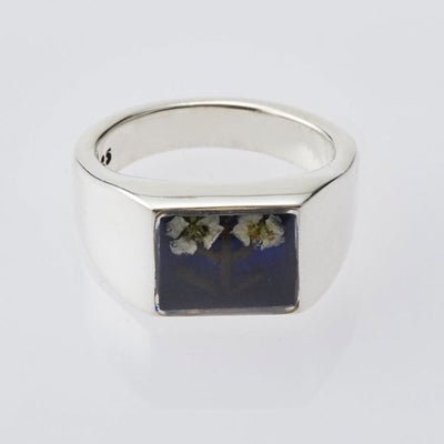 【XOLO JEWELRY/쇼로쥬얼리】<br> Signet Ring with Flower / Blue<br> XOR040 