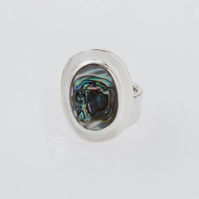 【XOLO JEWELRY/ショロジュエリー】<br>Amulet Ring with Abalone Shell <br>XOR036